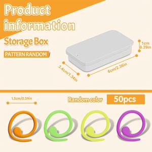 TEMU 다색 메탈 스티치 마커, 나선형 메탈 컬러풀 크로셰 스티치 마커, 크로셰 마커 링, 크로셰 의류 태그 DIY 공예 프로젝트용 보관함 포함
