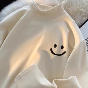 TEMU 소년 겨울용 보온 기분 프린트 티셔츠 - 두꺼운 레이어드 속옷 같은 베이스 레이어, 하이넥 긴팔 셔츠, 부드럽고 신축성 있는 소재 (어린이부터 청소년까지) - 손세탁 가능한 추운 날씨 옷