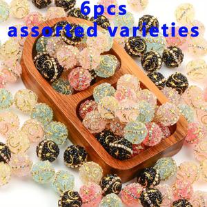 TEMU 6개의 아크릴 비즈는 쥬얼리 만들기에 사용됩니다. 손으로 칠한 달 모양 비즈, 빈티지 라인스톤 볼 비즈, 큰 구멍 스페이서 비즈, 다양한 소프트 슈가 마감, DIY 펜던트, 팔찌, 귀걸이, 비즈 펜, 목걸이 및 펜던트와 함께 제공됩니다.