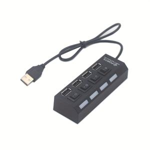 TEMU VVIA 7포트/4포트 USB 전원 (외부 전원 불필요) USB 2.0 허브, 개별 ON/OFF 스위치 내장, 고속 PC/노트북 어댑터, USB 전원 충전기 분배기 & 휴대폰/태블릿/USB 드라이브용 장치 커넥터 (USB 전원 작동) - 블랙