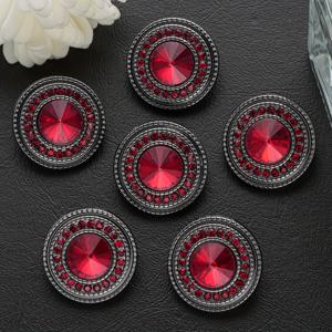 TEMU 6개 라운드 라인스톤 유리 금속 단추, 모피 코트 및 겨울 재킷용 장식용 수제 단추, 여성 패션 공예, 보석 만들기 - 다양한 색상, 옷용 단추