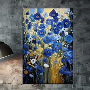 TEMU 구스타프 클림트의 블루 가든이 담긴 액자 없는 캔버스 아트 1개. 침실, 거실, 주방, 사무실, 카페, 바, 기숙사 및 복도 벽 장식에 적합합니다. 생일 선물 및 특별한 기념일 선물로 이상적인 선택입니다.