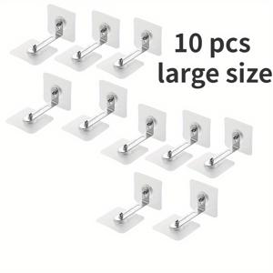 TEMU 조절 가능한 안티팁 가구 앵커 5/10세트, 플라스틱 드릴 없는 캐비닛 벽 안전 스트랩, 탈착식 접착식 책장 및 화장대 안정기 키트, 충격 방지 장비