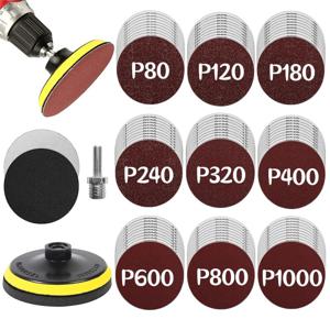 TEMU 93개 80/120/180/240/320/400/600/800/1000 그릿 사포, 5인치 후크 앤 루프 샌딩 디스크, 소프트 폼 버퍼 패드 포함, 드릴 비트 연마 액세서리, 목재 금속 자동차 광택용
