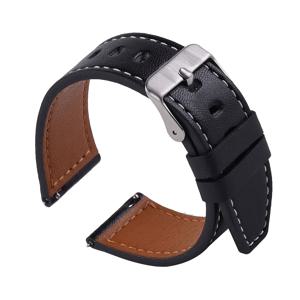 TEMU 수공예 정품 트랜섬 스텐 워치 스트랩 - 블랙, 브라운 빈티지 스타일 | 사이즈 20mm 22mm | 크리스마스, 추수감사절에 남녀 모두에게 완벽한 선물