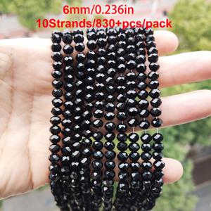 TEMU 10가닥, 830개 이상 6mm 둥근 유리 비즈, 합성 면상 수정 스페이서 비즈, DIY 쥬얼리 만들기, 팔찌, 목걸이, 족쇄, 귀걸이, 결혼식, 크리스마스 트리, 휴일, 방 장식용 패션 장식 느슨한 비즈