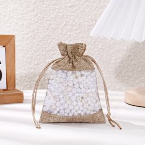 TEMU 20개, 2가지 크기 옵션, 10가지 인기있는 색상, 패션 줄기 선물 가방, 투명 오르가나 창문, 높은 품질의 줄기 가방, 끈이 달린 가방, 보석, 화장품, 공예품 및 향수 포장, 파티, 결혼식, 크리스마스, 리넨 팩 가방에 적합합니다.