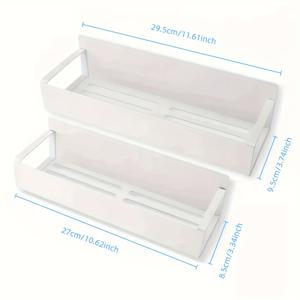 TEMU 1/2개 자석 측면 수납 랙 세트 (냉장고 & 세탁기용) - 간편한 드릴 없이 설치, 세련된 블랙 메탈 마감, 벽걸이형 향신료 정리대|세탁기|수납정리함|정리함