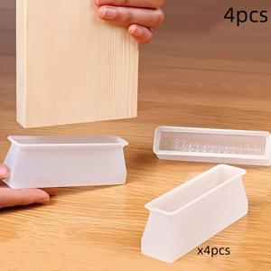 TEMU 4개 실리콘 가구 다리 캡 – 내구성 있고 미끄럼 방지 의자 & 침대 발 보호대, 소음 감소 바닥 보호대, 홈 안전을 위한 투명 플라스틱 디자인, 가구 안정성|유연한 핏|내구성 있는 실리콘, 의자 다리 바닥 보호대