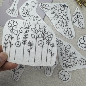 TEMU 12개 플로럴 포켓 자수 스티커, 수용성 & 유연한 사용, 손자수 프로젝트용, 스틱 & 스티치 의류/가방/모자/진