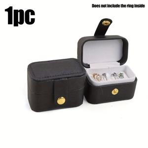 TEMU 미니 휴대용 보석 정리 가방, 여행에 적합한 가죽 보관함, 반지, 목걸이, 귀걸이, 디스플레이 선물 상자 - 블랙, 베이지, 핑크 색상으로 제공