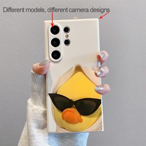 TEMU 삼성 갤럭시 S25 S24 S23 S22 S21 S20 울트라 S25 S24 S23 S22 S21 S20+ S25 S24 플러스 S20FE S21FE S23FE S24FE S10 플러스 S10E S9 S9+ 노트 20 울트라 10+용 다크 글라스 덕 소프트 폰 케이스, 직선 에지 충격 방지 낙하 방지 보호 커버 쉘