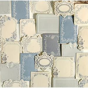 TEMU 빈티지 레이스 엣지 인장 크래프트 종이 노트북, 30페이지 - 꽃 무늬 리본 디자인, 일기와 공예에 적합, 다양한 색상으로 제공.