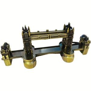 TEMU 영국 런던 타워 브리지 모델 - 거실 & 침실을 위한 테이مز 영감 메탈 홈 데코, 길이 20cm, 예술 디스플레이 및 사진 소품에 완벽, 탁상 장식 | 예술적 디스플레이 | 메탈 구조