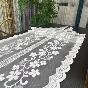 TEMU 릴리 밀란 아메리칸 러스틱 레이스 테이블러너 리본 - 100% 폴리에스터 장식용 식탁보, 커피 및 TV 스탠드용 - 우아한 꽃무늬 컷아웃 디자인, 쉬운 세척 홈 데코