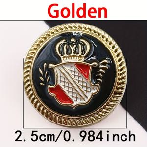 TEMU 10개 우아한 남성용 메탈 실드 크라운 버튼, 은빛 패셔너블 영국 스타일 오일 드롭 핸드 소잉 버클, 셔츠, 재킷, 및 정장에 적합 - 골든, 칼리지 스타일, 수제 홈 소잉 용품