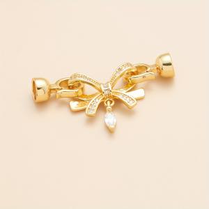 TEMU 18K 금박이된 구리 1개, 강력한 색상 보존, 지르코니아 돌이 박혀있는 목걸이 클래스, 팔찌 끝 클래스, 진주 클래스, DIY 수공예 보석 만들기 액세서리용 링크 클래스.