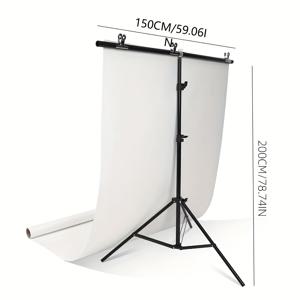TEMU 티-형 사진 배경 스탠드 키트 - 조절 가능한 3단 헤비 스프링 클립, 스튜디오용 접이식 및 높이 조절 가능, 삼각대 지원
