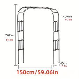 TEMU 야외용 헤비듀티 스틸 아치형 트렐리스 가제보 - 등반식물용 다중 사이즈 방수 정원 아치, PE 코팅 내식성 프레임, 장미, 담쟁이덩굴, 야외 파티오, 뒷마당용 조립형 (아치형 화분/정원 가제보)