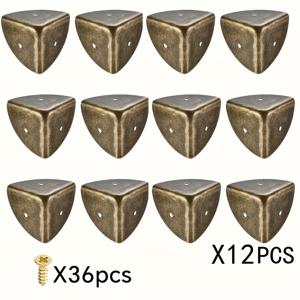 TEMU 나사 포함 48팩 금속 코너 보호대, 테이블, 수하물, 캐비닛, 공구함용 아연 합금 엣지 가드 - 라텍스 프리 소재