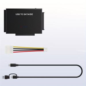 TEMU 범용 하드 드라이브 리더 - USB 3.0 IDE SATA 어댑터 키트, USB-C 및 USB-A 커넥터 포함 (2.5/3.5 HDD/SSD, 5.25 DVD-ROM, CD-ROM, CD-RW, DVD+RW 광학 드라이브 호환) - 안정적인 데이터 복구 및 전송 기능, 전원 어댑터 미포함