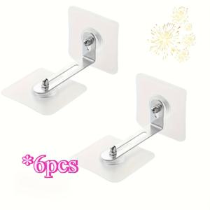 TEMU 6개 투명 드릴 없는 가구 앵커 - 책장, TV, 신발장 및 옷장을 안전하게 고정하는 플라스틱/금속 리테이닝 클립과 벽 마운팅용 벽 앵커