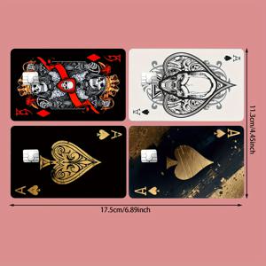 TEMU 은행 카드, 신용카드, 직불카드, 교통카드, 방 열쇠 카드 및 피부용 초박형 포커 카드 디자인 스티커 4개 세트