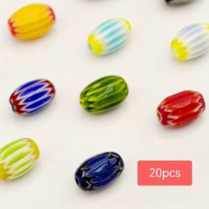 TEMU 네팔 천잎 유리 비즈 - DIY 주얼리 만들기용 대리석 무늬 다색 직선 구멍 비즈, 귀걸이, 목걸이, 팔찌용 수공예 재료