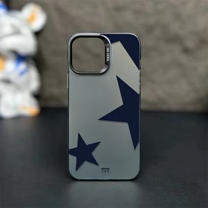 TEMU 고품질 레저 보호 폰 케이스, 파란색 펜타그램 패턴이 있는 컬러풀 그라데이션 패턴, 아이폰 모델 16, 15, 14, 13, 12, 11, XS, XR, X, 7, 8, 12/13 미니 플러스 프로 맥스 SE에 적합, 생일, 데이, 소년, 또는 선물로 완벽합니다.