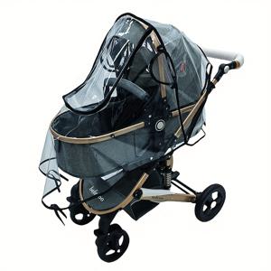 TEMU 투명 방수 유모차 커버 - , 먼지방지, 어린아이 여행용 눈 보호, 내구성 있는 플라스틱 소재, UNICOR01 및 기타 모델에 적합, 겨울용 유모차 커버