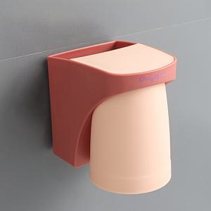 TEMU 1pc 노르딕 스타일 자석 벽걸이 칫솔 홀더, 드릴 없음 플라스틱 욕실 정리함 커플용 방수 컵 슬리브 - 가정 및 호텔 사용에 적합, 칫솔 홀더