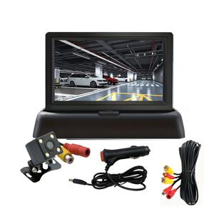 TEMU 4.3인치 접이식 후방 보조 시스템, 야간 투시 기능, 12LED 방수 및 방진 카메라, 12V 전압, 자동차, 픽업트럭, SUV용 - 쉬운 설치, 공간 절약, 시야 확보