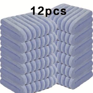 TEMU 6/12팩 코랄 플리스 타월 세트, 고흡수성, 부드럽고 편안함, 탈색 없음, 일상 사용에 이상적, 크리스마스 선물 - 현대 스타일, 폴리에스터 혼방, 직사각형, 카툰 테마, 300GSM|수건