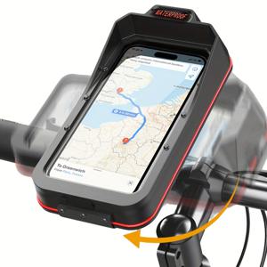 TEMU 충격 흡수 기능이 있는 범용 자전거 폰 마운트 - 회전 가능, 방수, 진동 방지 홀더, 자전거 및 오토바이용, 전기 스쿠터 및 자전거에 적합, 블랙색상, 안전하고 쉽게 접근할 수 있는 폰 마운트, 세련된 폰 홀더, 내구성이 뛰어난 TPU 소재, 자전거 액세서리