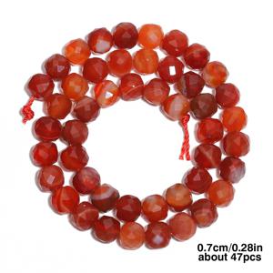TEMU 타난타 천연 레드 카넬리언 스톤 비즈 - 7mm 면처리 큐브 비즈, 생동감 넘치는 오렌지-레드 컬러, DIY 주얼리 제작용, 팔찌 & 목걸이 부품, 우아한 디자인의 보석 비즈