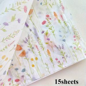 TEMU 15/30장의 야생 꽃 선물 포장지, 라벤더와 작은 꽃 패턴 얇은 종이, 파티 장식, 부케 포장, 선물 포장, 선물 상자 안감지, 선물 상자 채우기 용지, DIY 등에 적합, 데이, 어버이날, 크리스마스, 할로윈, 생일, 결혼식, 졸업 시즌, 파티 및 기타 다양한 장면 장식에 적합