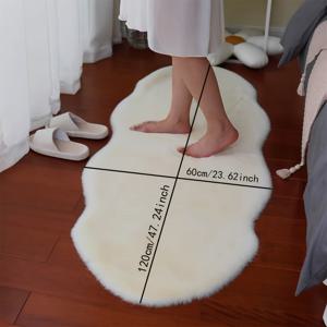 TEMU 1개 플러시 카펫 - 아늑한 토끼 플러시 러그, 침대 옆, 소파 및 방에 적합 - 부드럽고 따뜻한 불규칙한 물결 모양 매트, 손세탁 가능한 실내 카펫 (침실, 거실) - 귀여운 데코