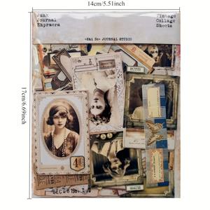 TEMU 41개 빈티지 캐릭터 사진 스튜디오 콜라주 재료 - 카드 만들기, 해피 플래너 및 크래프트 프로젝트, 스크랩북 액세서리용 레트로 패턴 종이로 우아한 스크랩북 DIY 키트