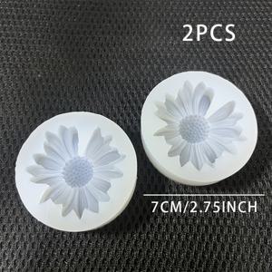 TEMU 데이지 실리콘 캔들 몰드 2개 세트 - 고품질 재사용 가능한 DIY 공예 몰드, 향초 및 홈 데코, 파티 용품 - 2.7인치 꽃 디자인, 쉬운 탈형 및 내구성 있는 선물, 캔들 만들기 소재