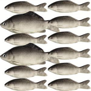 TEMU 홈 장식용 인공 생생한 폼 바다 물고기 12개 세트, 대형 2개와 소형 10개 포함 - 수족관 디스플레이 및 연극 사진 촬영 소품