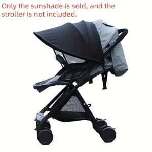 TEMU 1pc 유모차 선샤인 캔버 - UV 보호, 검은색 폴리에스터 커버와 통기 구멍, 표준 유모차에 쉽게 부착, 유모차에 있는 어린이를 시원하고 그림자처럼 유지