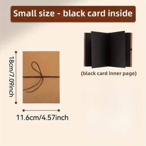 TEMU 알루미늄 나일 홀이 있는 32페이지의 빈티지 접이식 사진 앨범 - 블랙 또는 노란색 커버, 예술적인 드로잉, 졸업 및 학교 프로젝트에 적합, 사진 보관 솔루션|빈티지 스타일|강력한 커버