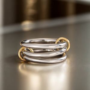 TEMU 1pc 우아한 구리 세 개의 반지 패션 반지, 금재 코팅 - 파티, 밴쿠티, 휴일, 휴일 보석, 우아한 구리 반지, 코팅 보석