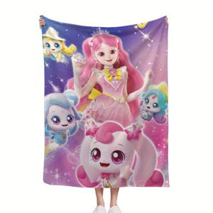 TEMU ZLIENSZUS 캐치 티니핑 플란넬 멀티펑션 따뜻한 담요 A24 - 생동감 있는 만화 캐릭터 프린트가 있는 부드러운 사계절용 코지 스로우, 침대/소파/캠핑/여행용 내구성 좋은 플란넬, 세탁기 사용 가능 선물