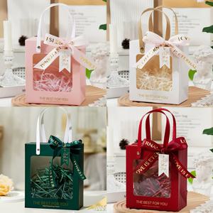 TEMU 12개 세트 창문형 핸드백, 선물용 가방 - 웨딩, 브라이덜 샤워, 생일, 졸업식, 크리스마스, 발렌타인데이 등 특별한 날에 완벽한 손잡이 종이 봉투 포함