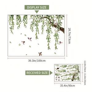 TEMU 새와 나무 풍경을 특징으로 하는 대형 벽 스티커 세트, 거실, 침실, 옷장, 배경 벽을 장식하기에 적합합니다. 이 자체 접착식 벽지 스티커는 PVC 소재로 제작되었습니다.