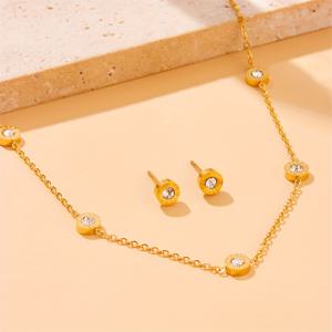 TEMU 여성용 고급스러운 니치 스타일의 클래식하고 우아한 골드 스테인리스 스틸 목걸이 귀걸이 세트, 로마 숫자 디자인이 돋보이는 럭셔리 라운드 펜던트와 귀걸이 세트로 완벽한 선물