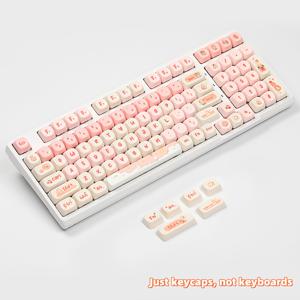 TEMU 귀여운 토끼 기계식 키캡 - 열승화 파스텔 핑크 & 화이트 만화 디자인, 여성을 위한 내구성 있는 키보드 액세서리, 카와이 컴퓨터 및 타이핑 애호가용, 토끼 액세서리, 귀여운 데스크 장식품, 열승화 키캡