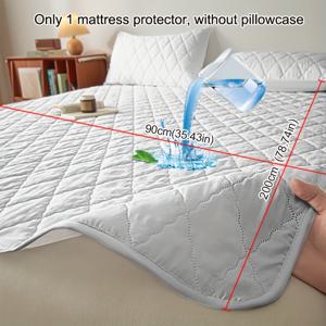 TEMU 1개 방수 침대 매트리스 보호커버 - 탄력 있는 코너 스트랩, 헤비듀티 블루 핏 커버, 싱글/더블 침대용, 트윈/풀/퀸/킹 매트리스 호환, 세탁 가능 (베개커버 미포함)
