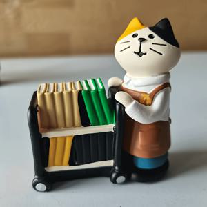 TEMU 북스토어 카페 장식용 고양이 독서 치유 선물 조각상 - 레스토랑 바 홈 컬렉션